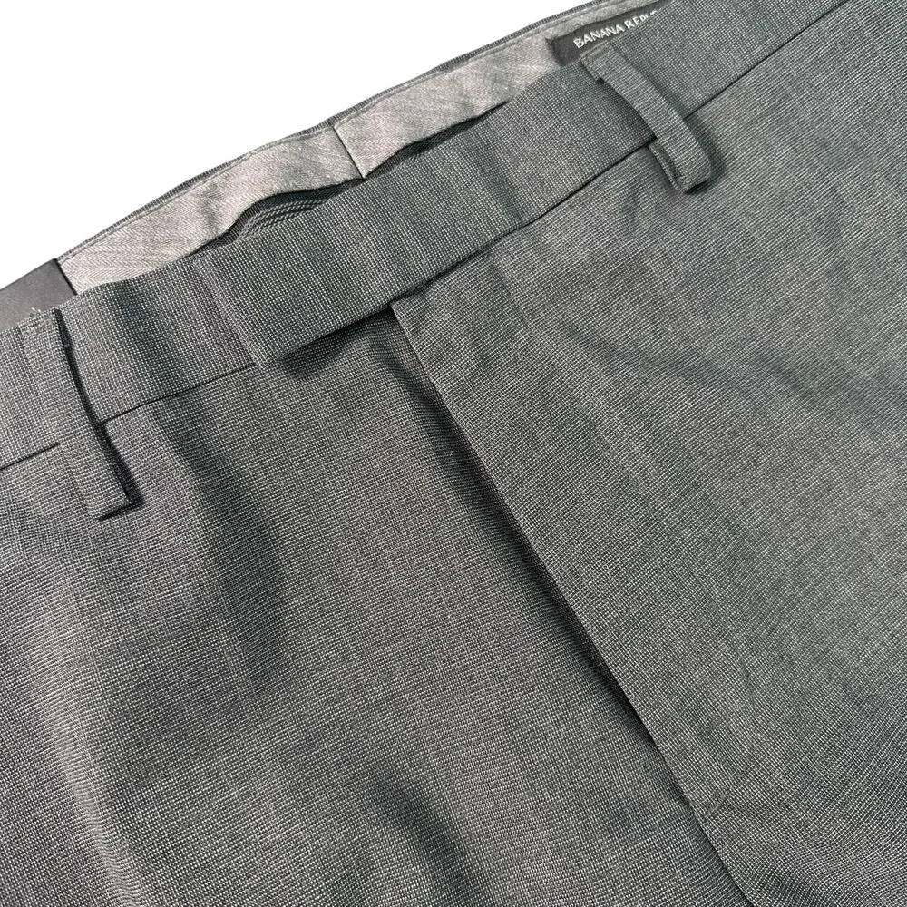 Banana Republic Performance Wool Dress‎ Pants Mens 36x34 Slim Fit Gray NEW